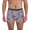 thumbnail image 2 of Goofa Starfish Navy Blue Stripe Printed Men's Boxer Briefs Underwear, Moisture-Wicking Underwear, Trunk,Soft and Breathable Cotton Underwear-, 2 of 9