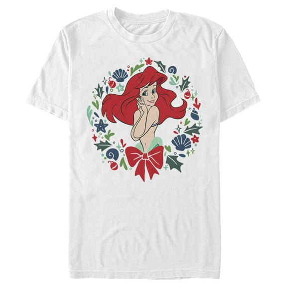 Men's The Little Mermaid The Little Mermaid Ariel Wreath Graphic Tee White X Large