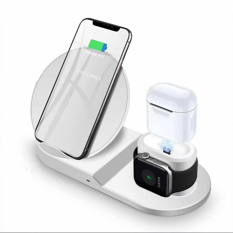 Wireless Charger Compatible iPhone 3 in 1 Charging Stand Compatible Apple Watch AirPods Charging Station Stock Holder Compatible iPhone X 8 Plus 8