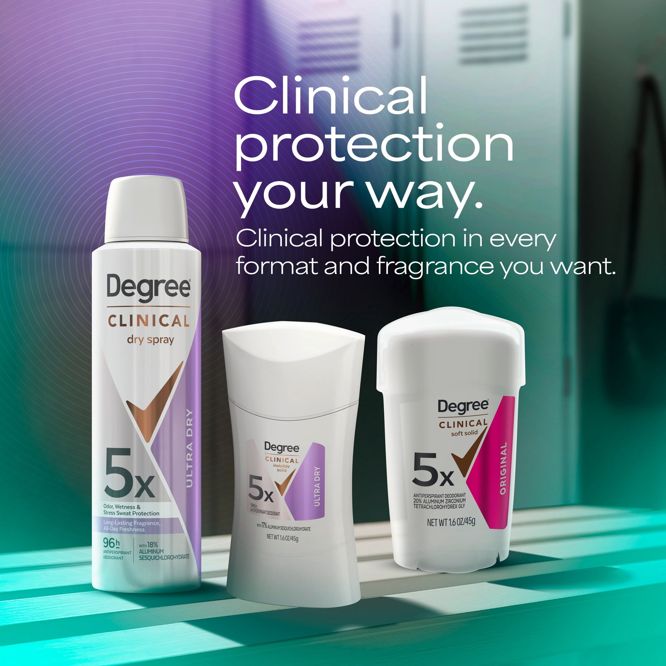 Degree Clinical Strength Antiperspirant Deodorant 96-Hour Sweat and Odor Protection Ultra Dry Spray 5x Types of Sweat, 3.8 oz