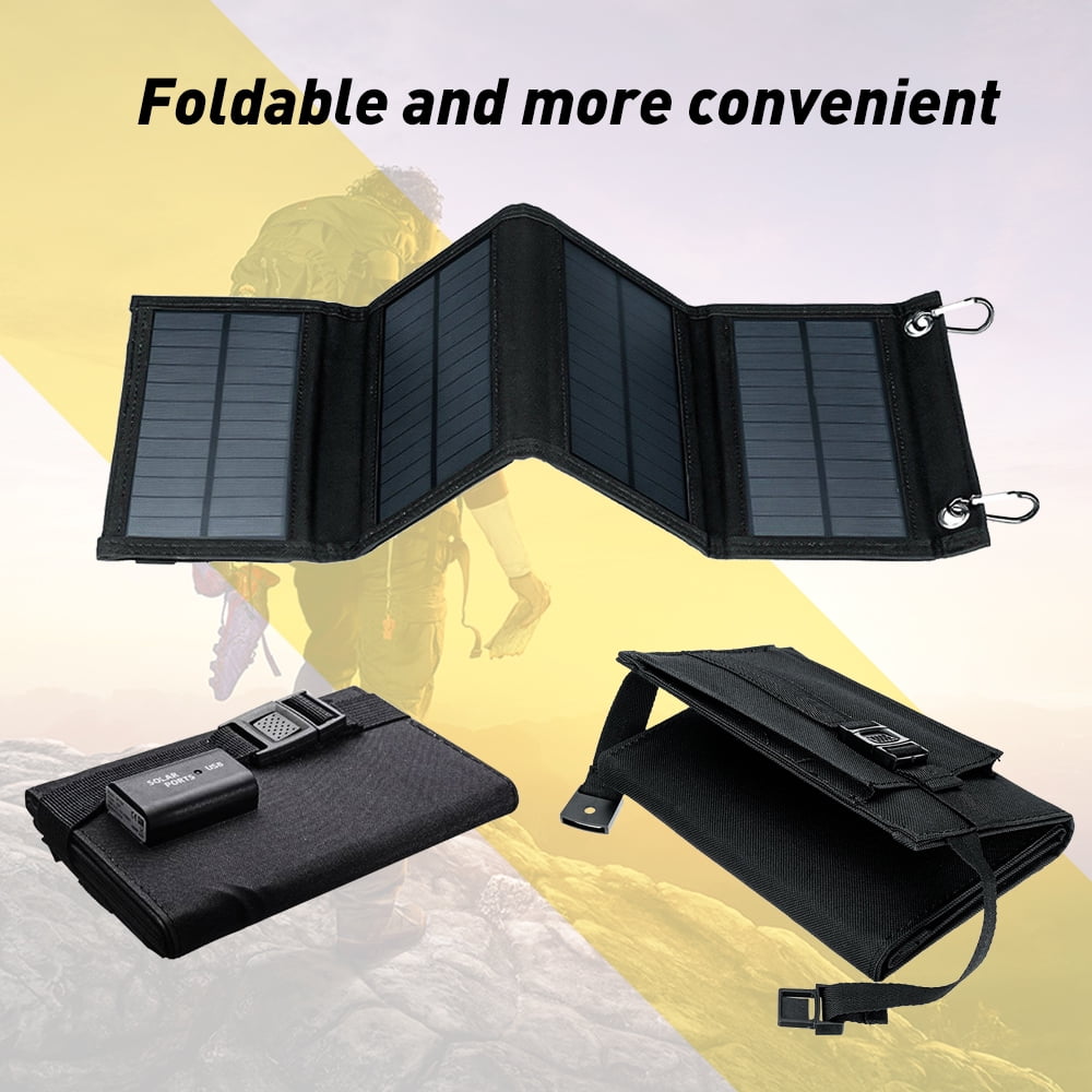 DFITO 80 Watts 10 Volts Monocrystalline Solar Panel Foldable USB Solar Panel Power Bank for Camping Hiking
