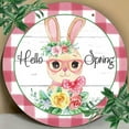 thumbnail image 5 of Ersvoioy Easter Door, Easter Cross Wooden Hanging Decorations, Easter Bunny Wall Hanger for Outdoor Outside Porch, Spring Rustic Farmhouse Wooden Wreath Indoor Pink, 5 of 6