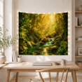 thumbnail image 5 of Floral Garden Tropical with Rainforest Around Cascading Waterfall, Mystical Fantasy for Space Lovers, Wall Decor, Mother'S Day Gift, Tapestry Wall Hanging for Dorm and Living Room, 5 of 7