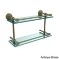 thumbnail image 3 of Waverly Place Collection Double Glass Shelf with Gallery Rail - Antique Pewter / 16 Inch, 3 of 5