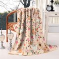thumbnail image 4 of Corgi Dog and Flower Florals Blanket,Comfortable Soft Flannel Throw Blanket,All Season,Warm Lightweight Blankets for Sofa Bed Couch Living Room Chair,50"x60"(130x150cm), 4 of 4