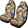 thumbnail image 7 of Uorisanigo Car Seat Covers Hawaiian Flowers Print Waterproof Front Seat Covers Removable Automotive Accessories Stretch Polyester Fabric Cover Universal for Auto Truck Van SUV 2 Pcs, 7 of 7