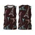 thumbnail image 2 of Easygdp Fall Sunflowers Leaves Men's Mesh Basketball Jersey Quick Drying Sleeveless Shirts Fitted Muscle Tank Tops Sport Round Neck T-Shirt - 4X-Large, 2 of 9