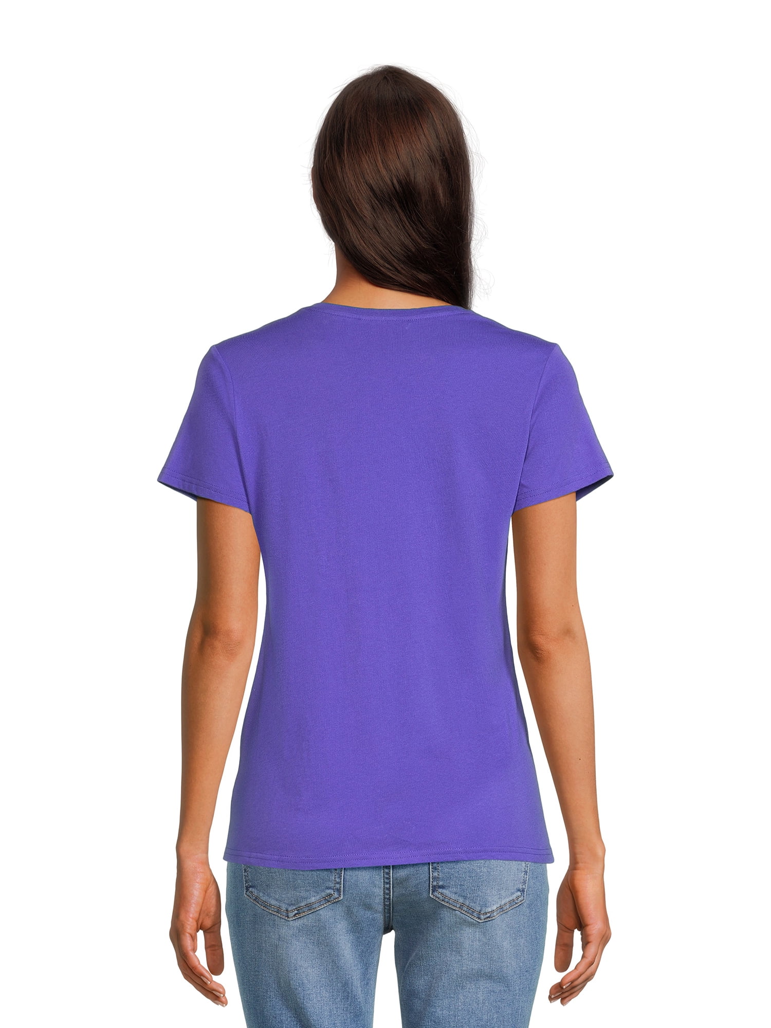 RealSize Women's V-Neck Tee with Short Sleeves, Sizes XS-3XL