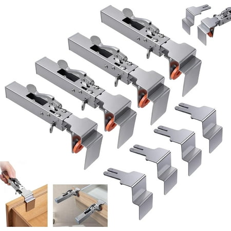 Adjustable Drawer Fixing Clamp Cabinet Hardware Jig Tool Universal Drawer Installation Clamps Drawer Front Installation Clip for Easy and Fast Drawer Front Panel Installation (4pcs)
