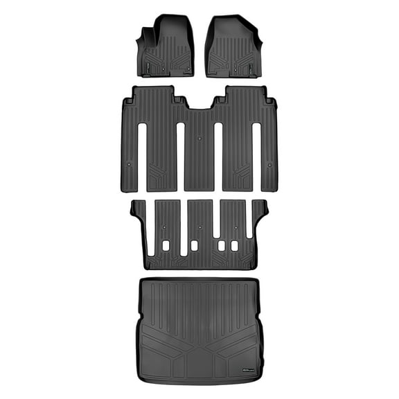 SMARTLINER 4 Rows Custom Fit Floor Liners Compatible with 2015 - 2021 Kia Sedona 7 Passenger