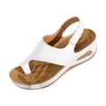 thumbnail image 2 of Project Cloud Sandals for Women 2026 Women's Fashionable Casual Plus-Size Wedge Heel Height-Increasing Shoes Spring/Summer Style Trendy And Comfortable Beach Sandals White 39, 2 of 8