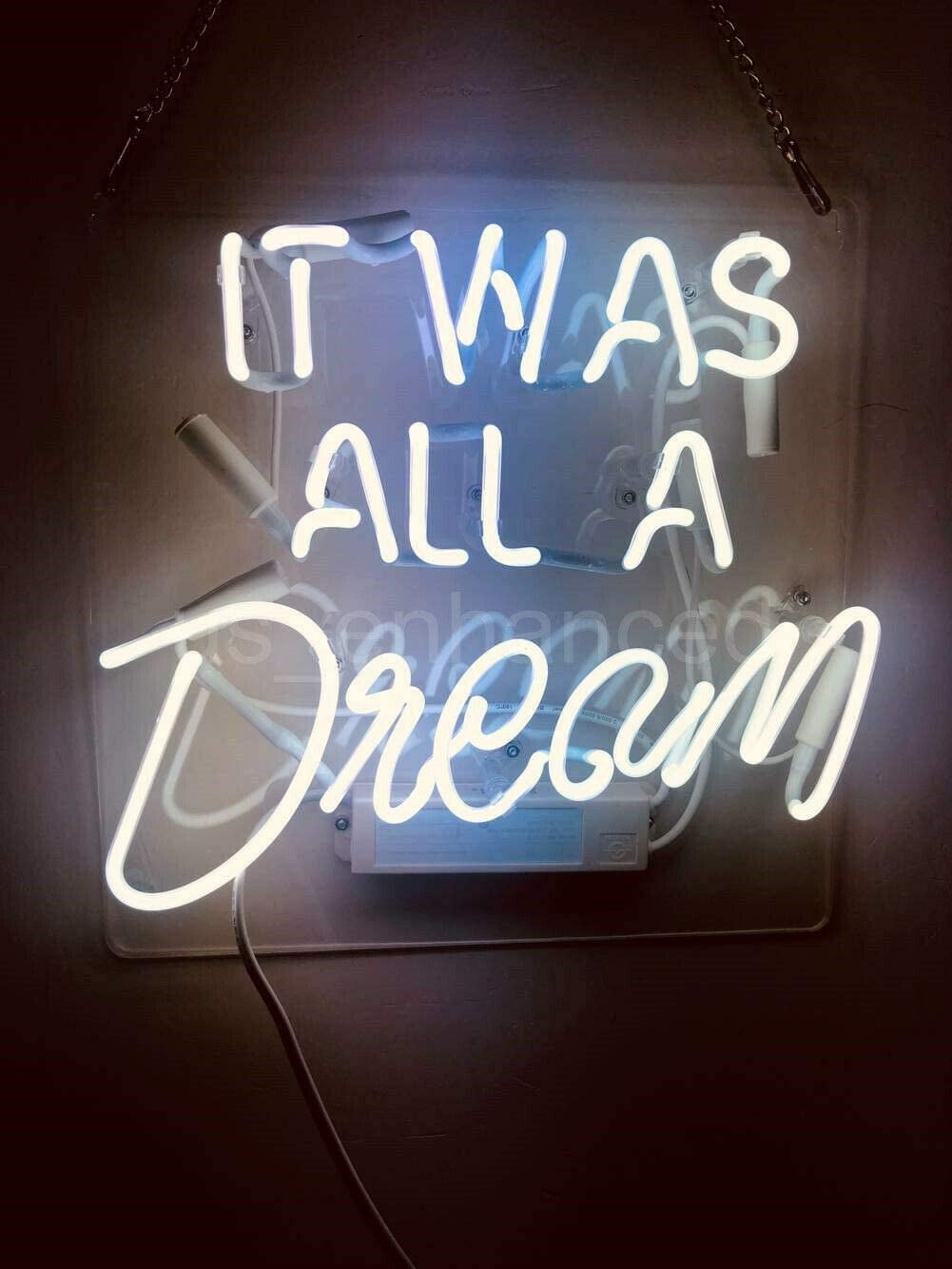 New It was all a Dream Acrylic Neon Light Sign Lamp Beer Pub Acrylic 14" 