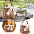 thumbnail image 2 of Handwoven Rattan Flower Planter Boho Home Indoor Outdoor Hanging Holder For Garden Patio Balcony, 2 of 8