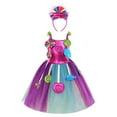 thumbnail image 2 of IBTOM CASTLE Rainbow Candy Costume for Girls, Kids Candy Princess Tutu Dress with Hair Hoop Halloween Birthday Party Fancy Dress Up Outfit, 2 of 8