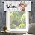 thumbnail image 4 of Pig Valances for Windows Welcome Rod Pocket Curtain Valance Window Treatment Short Curtains for Kitchen Living Room, 42"x12", 4 of 9