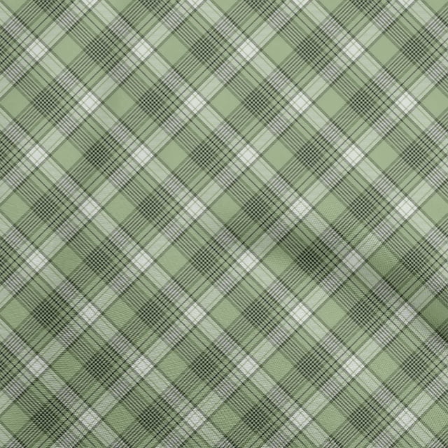 oneOone Velvet Olive Green Fabric Check Sewing Craft Projects Fabric Prints By Yard 58 Inch Wide