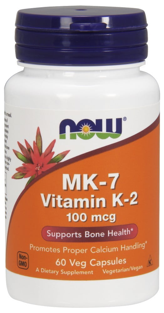 Now Foods Vitamin K2 (MK7) 100 mcg 60 Veg Capsules3 Pack