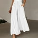 thumbnail image 5 of Pantalones de verano de pierna ancha para mujer, cinturón elástico, pierna ancha, cintura alta, culottes largos para mujer, 5 of 6