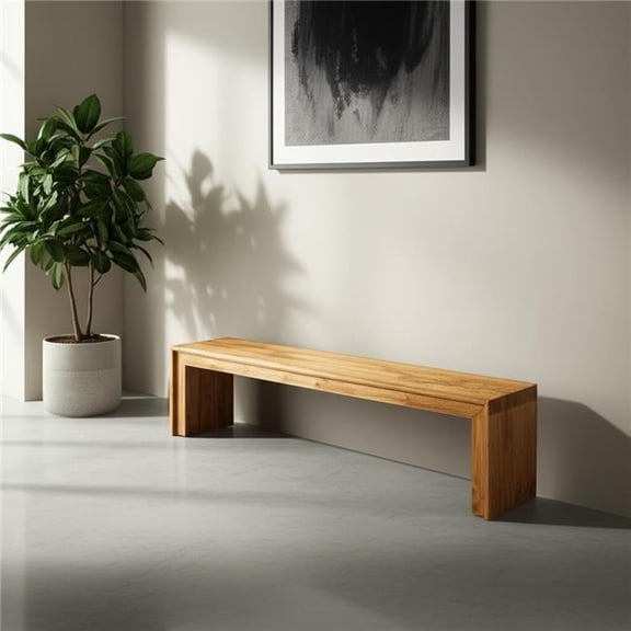 HomeRoots 606751 16.9 x 68.9 x 15 in. Natural & Brown Distressed Reclaimed Wood Bench