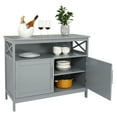thumbnail image 1 of Hassch Kitchen Sideboard Wooden Double-Doors Buffet Cabinet, Unit Display Storage Cabinet, Gray, 1 of 8