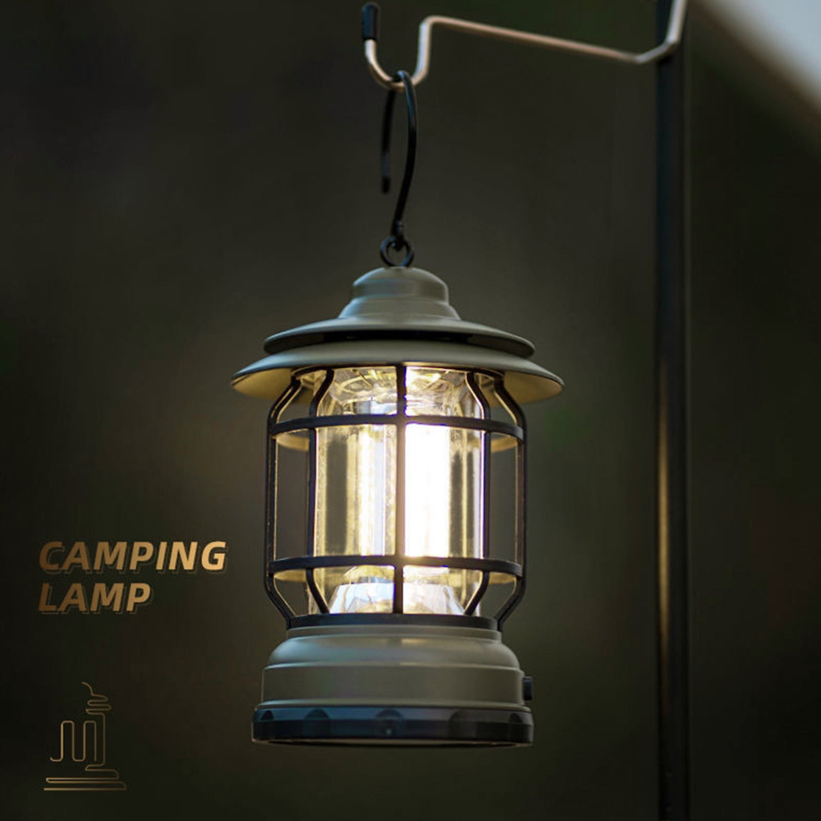 Sunjoy Tech Camping Light 2 Gears Adjustable High Brightness Waterproof Retro Camping Outdoor COB Lamp for Fishing