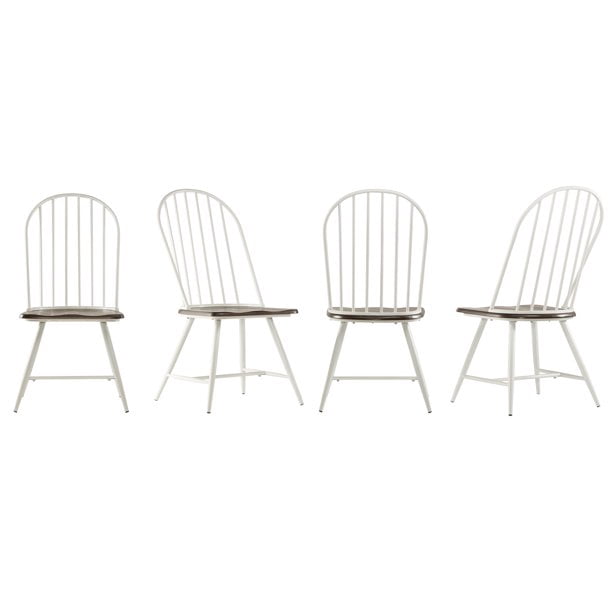 Weston Home Jameson Two Tone Spindle, Black Spindle Dining Chairs Set Of 4