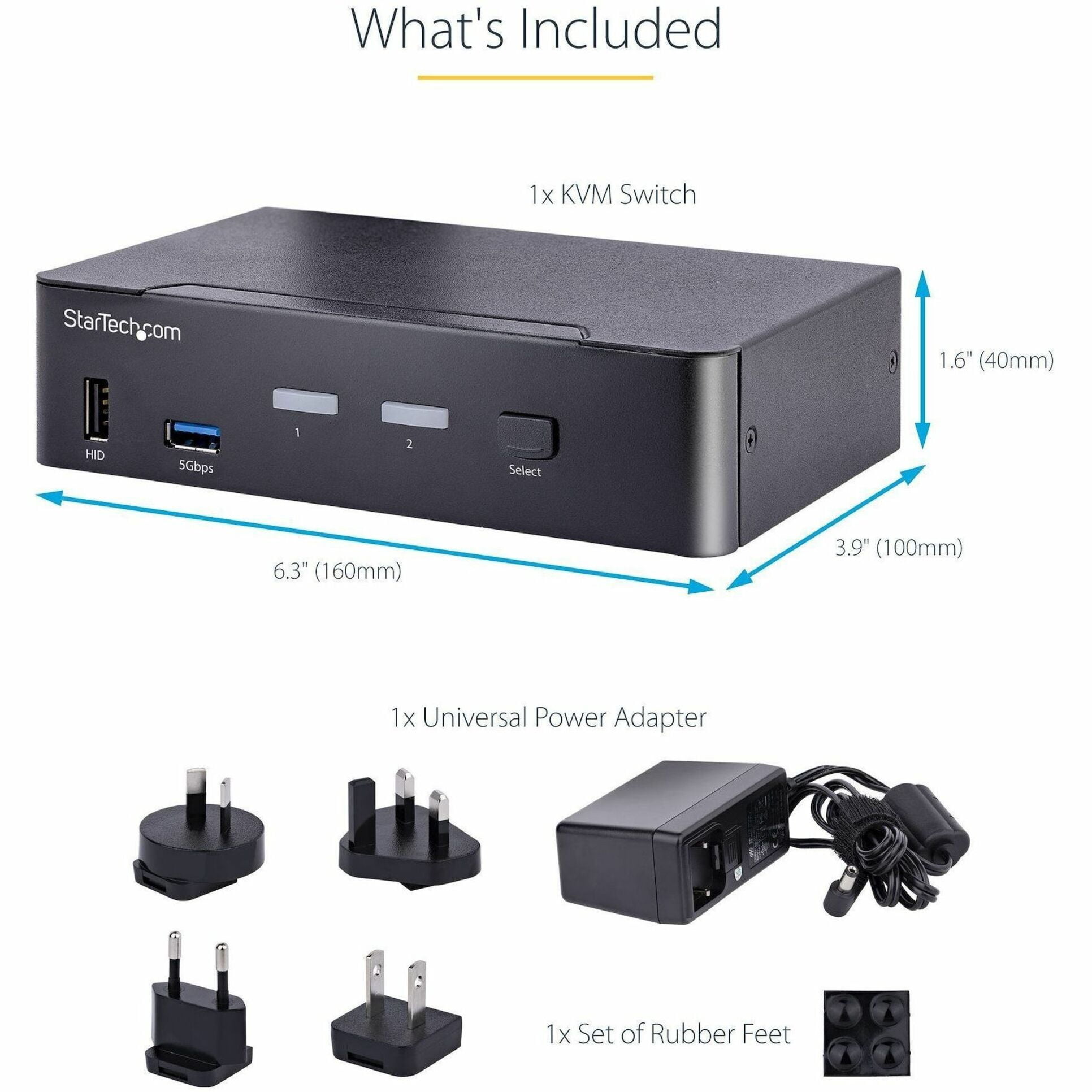 StarTech USB C KVM Switch 2 Port DisplayPort SV231DPUCA