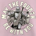 thumbnail image 2 of Girl's Star Wars: The Mandalorian Grogu and Din Djarin May the Fourth Be With You  Graphic Tee Light Pink Medium, 2 of 4