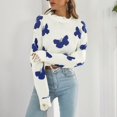 thumbnail image 4 of Vedolay Women's 2023 Tops Womens Plus Size Sweaters Casual Long Sleeve Crewneck Knit Pullover Tops,White L, 4 of 5