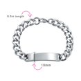 thumbnail image 4 of Bling Jewelry Mens Silver Tone Cuban Link Chain ID Bracelet for Men Stainless Steel Various Sizes, 4 of 6