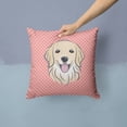 thumbnail image 2 of Dog Face Checkerboard Design Fabric Decorative Pillow, 2 of 4