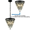 thumbnail image 5 of 3-Lights Matt Black Interior Teardrop Glass Antique Flush Mount Tiered Chandelier, 5 of 7