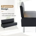 thumbnail image 4 of OmySalon Waiting Room  with Back, 58.6’’ Office Guest Chair Upholstered Reception Seating, Lobby Furniture for Beauty Salon Barbershop Airport Bank Hall Room Conference, Button Tufted, Black, 4 of 9