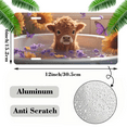 thumbnail image 2 of 1 Pcs 2D Flat License Plate Covers & Frames, A Calf in a Bathtub For Decorative Front, Waterproof For Decoration Aluminum License Plate Covers & Frames Cover For Men Women, 12" X 6", 2 of 7