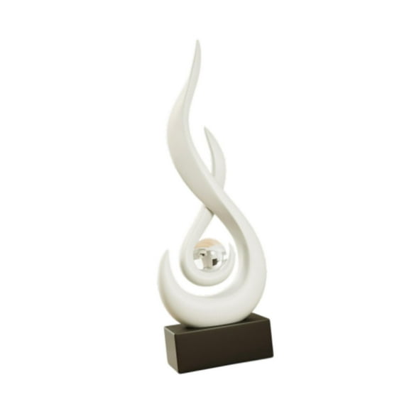 Baoblaze Abstract Fire Statue Collections Table Ornament for Indoor Bedroom Bookshelf White