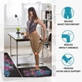 thumbnail image 6 of Black Kitchen Floor Mats Set of 2 Anti-Fatigue 0.4 Inch Thick Abstract Floral Kitchen Rugs Blue Red Flower Non Slip Waterproof Comfort PVC Mat Decor for Sink Laundry 17.3 x 28+17.3 x 47 Inch, 6 of 6