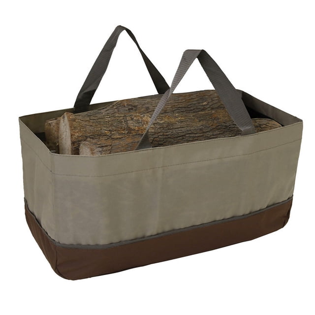 Bolsa de transporte, bolsa de transporte portátil grande para leña, bolsa de asas para chimenea interior, bolsa de asas para leña duradera para exteriores
