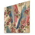 thumbnail image 2 of Designart 'Acorn Bouquet and Red Aster' Modern Print on Natural Pine Wood, 2 of 5