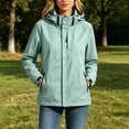 thumbnail image 2 of WRKEKC Windbreaker Jackets for Women Waterproof Windproof Hooded Long Sleeve Zip Up Detachable Hood Outdoor Coat with Pockets, 2 of 9