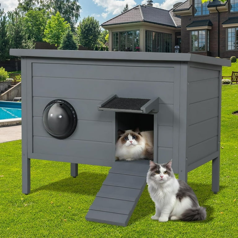 Outdoor Cat House with Insulation All-Round Foam Feral
