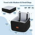 thumbnail image 3 of Dog Booster Car Seat for Small/Medium Dogs Up to 35lbs, DOMIPET Pet Car Travel Bed with Storage Pockets & Safety Belt, Elevated Cushion Fully Detachable and Washable, 3 of 8