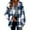 Blue, variant on Tbopshirt Womens Fleece Jackets Coats,Womens Shackets Cardigans,Casual Winter Lapel Pocket Long Sleeved Plush Plaid Button Warm Jacket,Fuzzy Fleece Cardigan Jackets Women