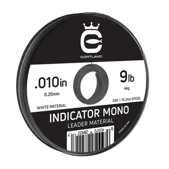 Cortland Indicator Mono Leader Material, .009, 8 Lb, White - 284210