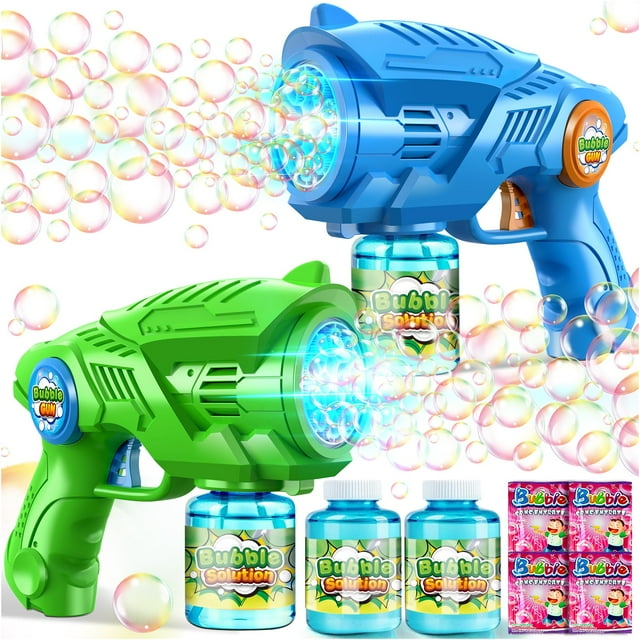 Máquina de pistola de burbujas Nicmore de 4 a 8 años con 2 botellas de 160 ml