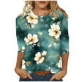 thumbnail image 2 of WJHWSX Womens Tops,Tops for Women,Breathable,Crew Neck,Printed,Multicolor,3XL, 2 of 5