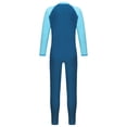 thumbnail image 2 of dPois Boys Girls Rash Guard One Piece Bathing Suit Full Length Contrast Swimsuit Sun Protection Sky Blue L, 2 of 7