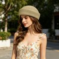 thumbnail image 4 of AJKHSAHDFJ Beret Hats For Hand Woven Church Hat Elegant Hat Artist Painter Hats For Summer Wedding Parties,Light brown,7.28,Hat, 4 of 5