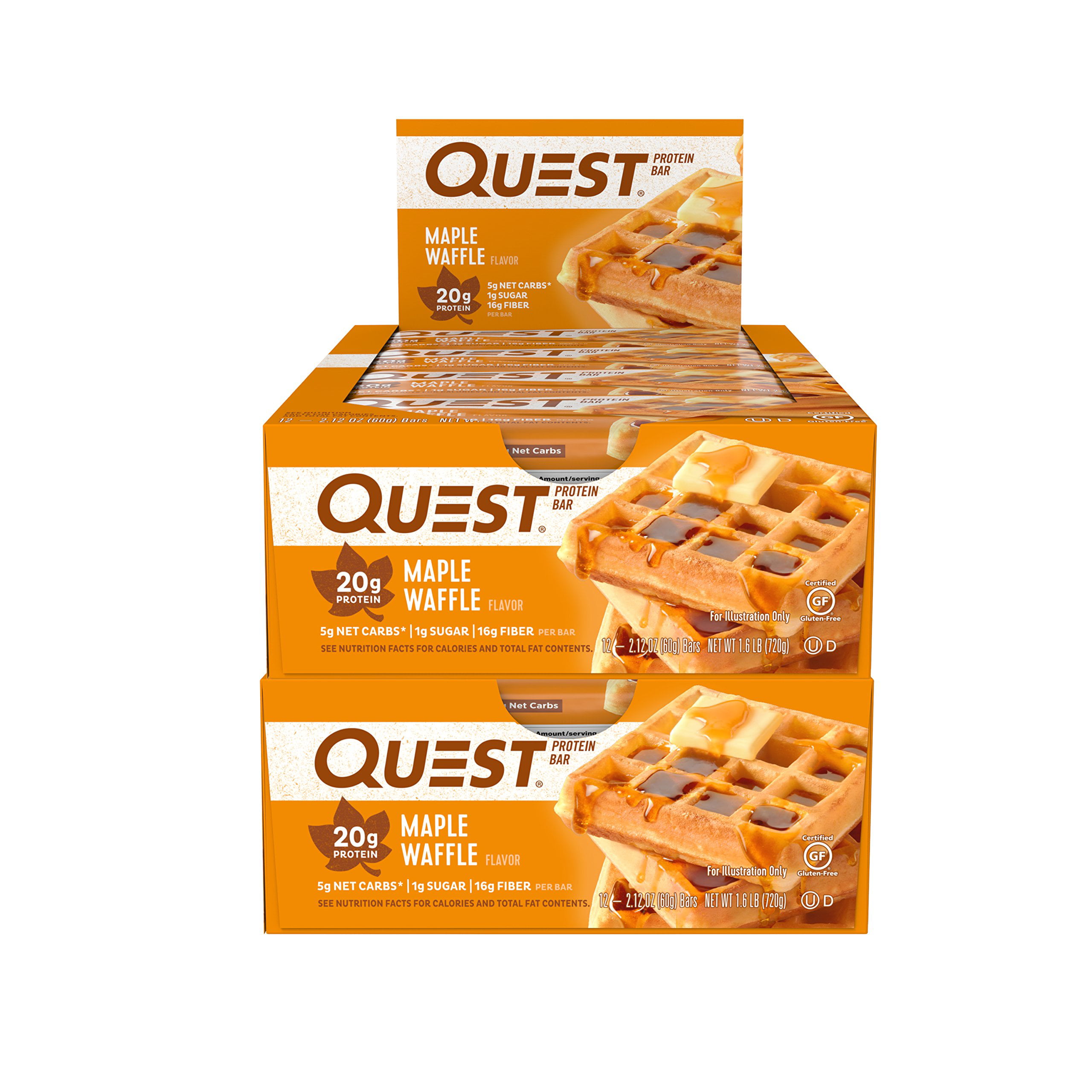 Quest Nutrition Protein Bar Maple Waffle. Low Carb Meal Replacement Bar