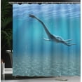thumbnail image 3 of Ambesonne Blue Shower Curtain, Aquatic Dinosaur, 69"Wx70"L, Blue, 3 of 4