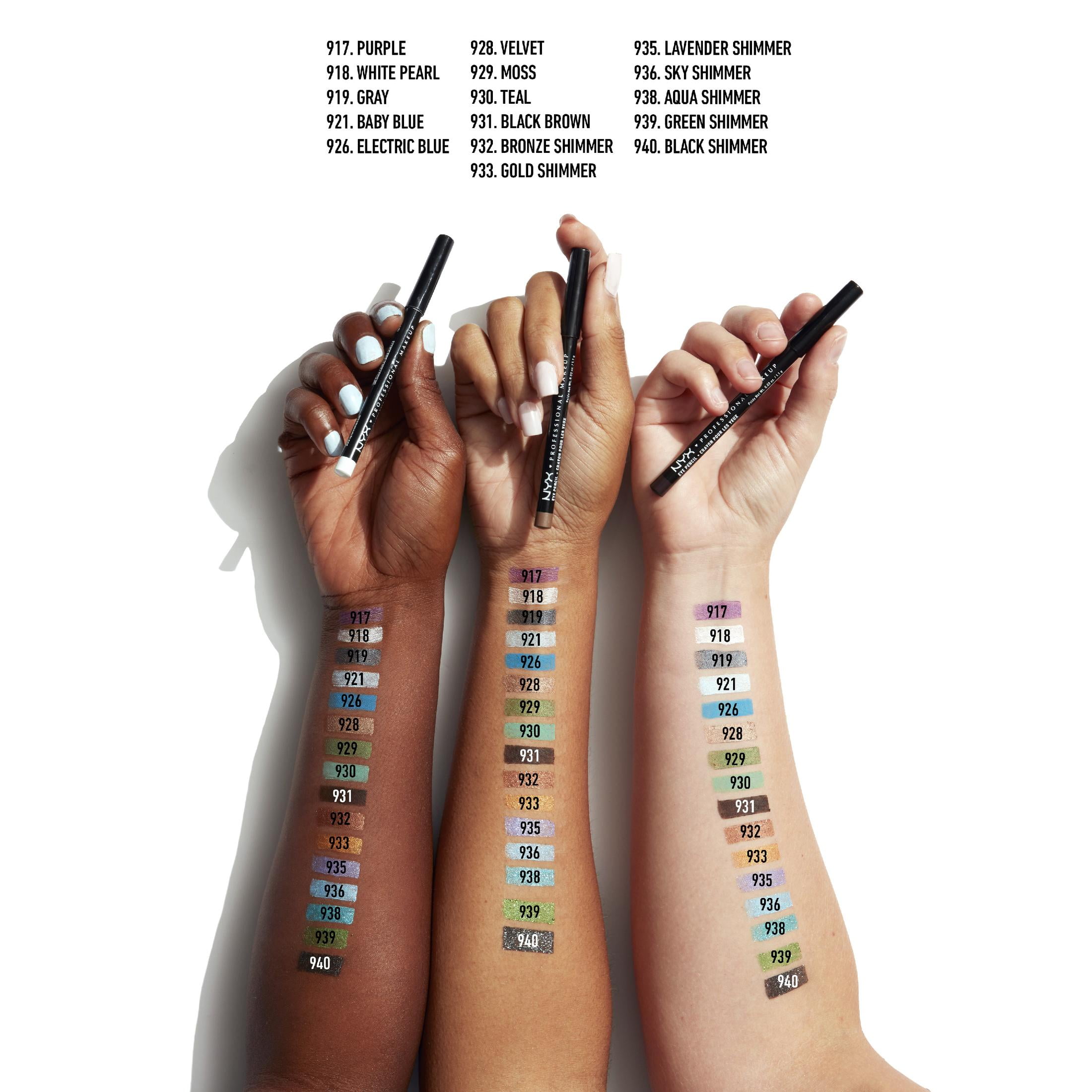 (2 pack) NYX Professional Makeup Slim Eye Pencil, Creamy longwear eyeliner, Black Brown